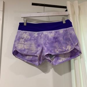 Lululemon Purple Tye-Dye Speed Shorts